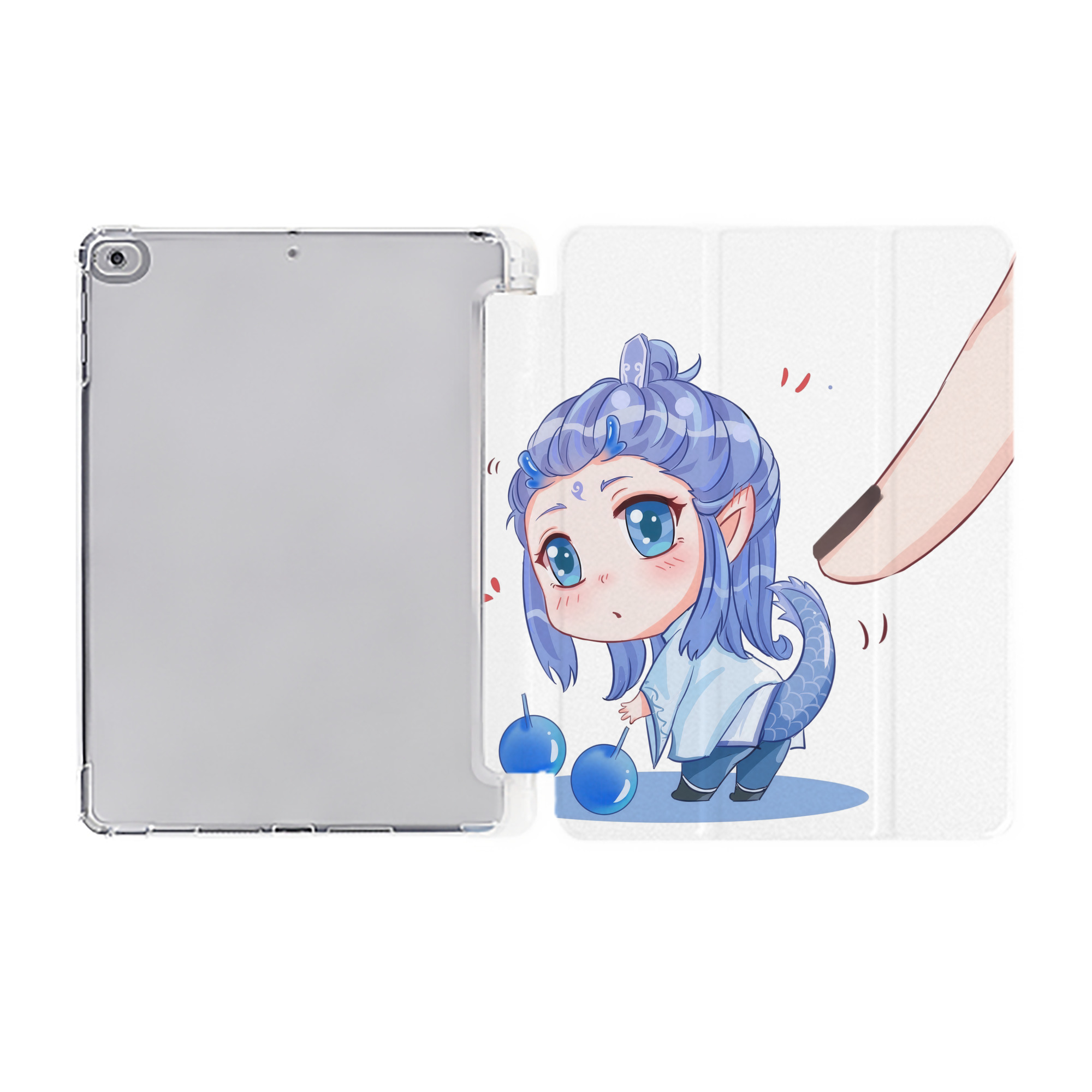 （画像用） Ne Zha 2 ナタ 魔童の大暴れ IPad ケース ペン収納付き 三つ折りスタンド PUレザー×シリコン 対応機種9.5/10.5/10.9インチ